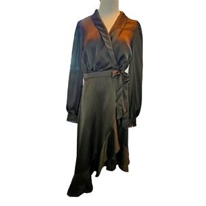 NWT GILLI Asymmetrical Satin Wrap Dress Medium